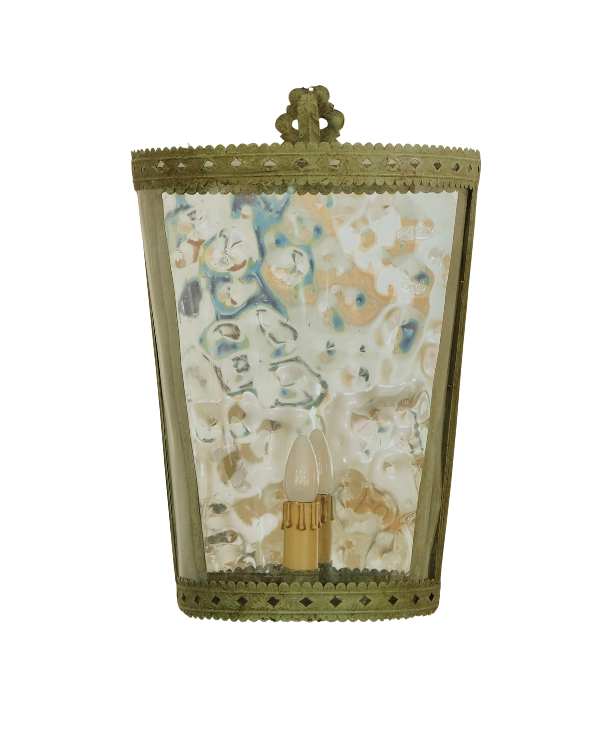 TOLEWARE MIRROR WALL LANTERN w. PATINATION FINISH