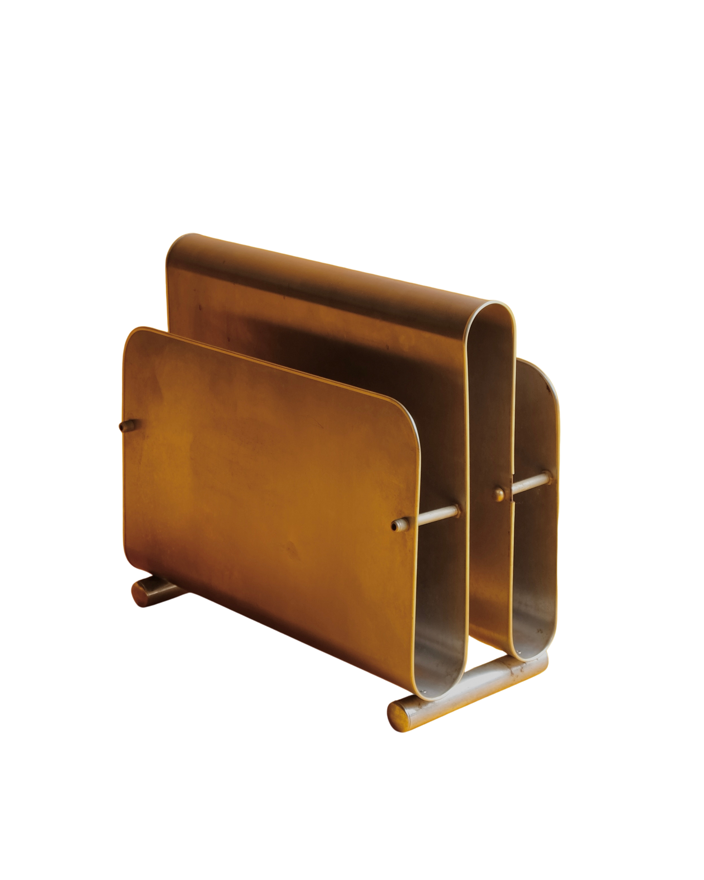 CURVED STEEL MAGAZINE RACK