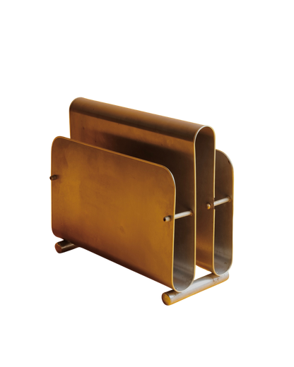 CURVED STEEL MAGAZINE RACK