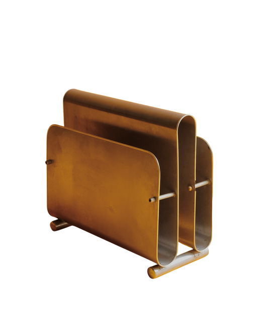 CURVED STEEL MAGAZINE RACK
