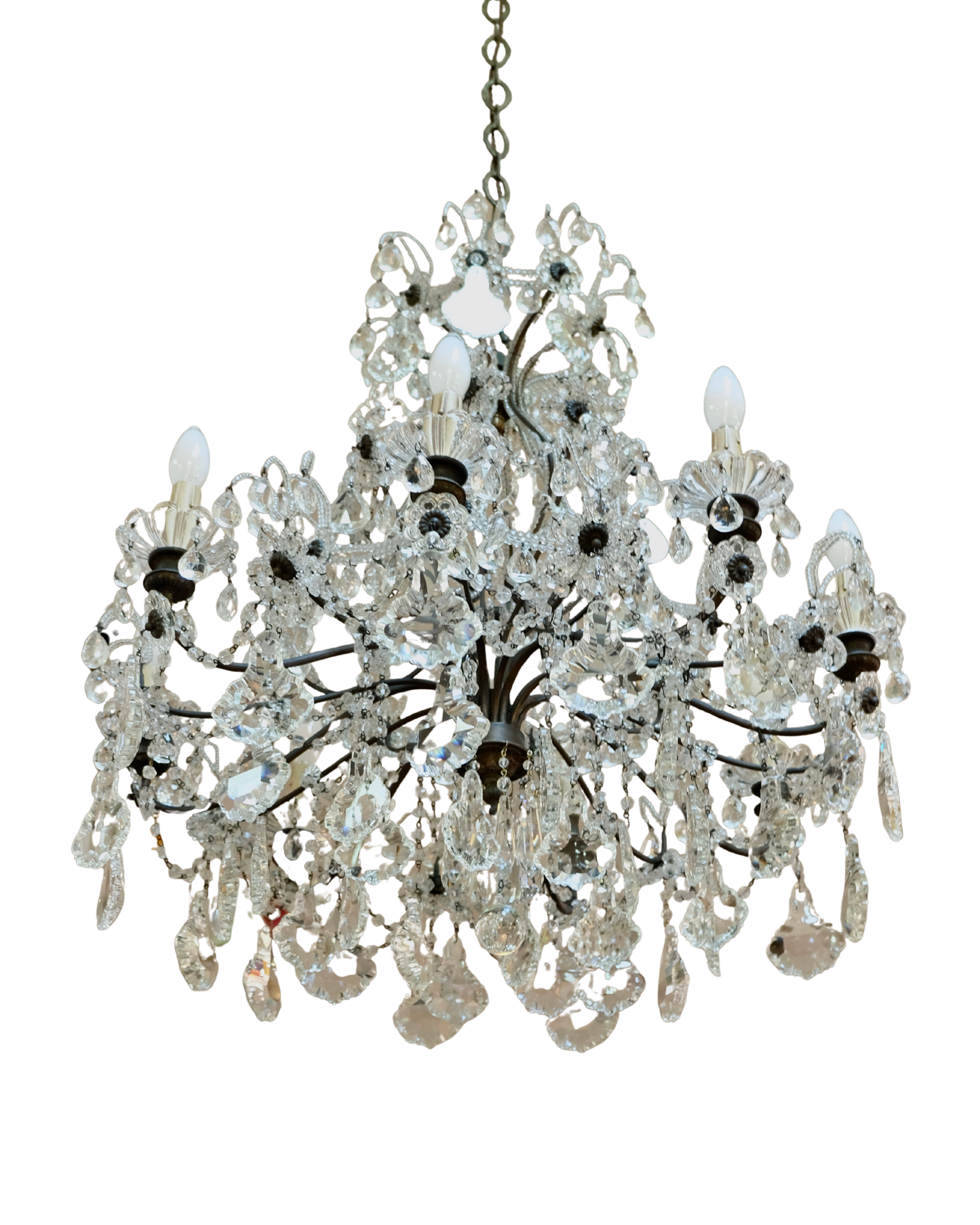 19TH CENTURY EIGHT LIGHT CRYSTAL CHANDELIER