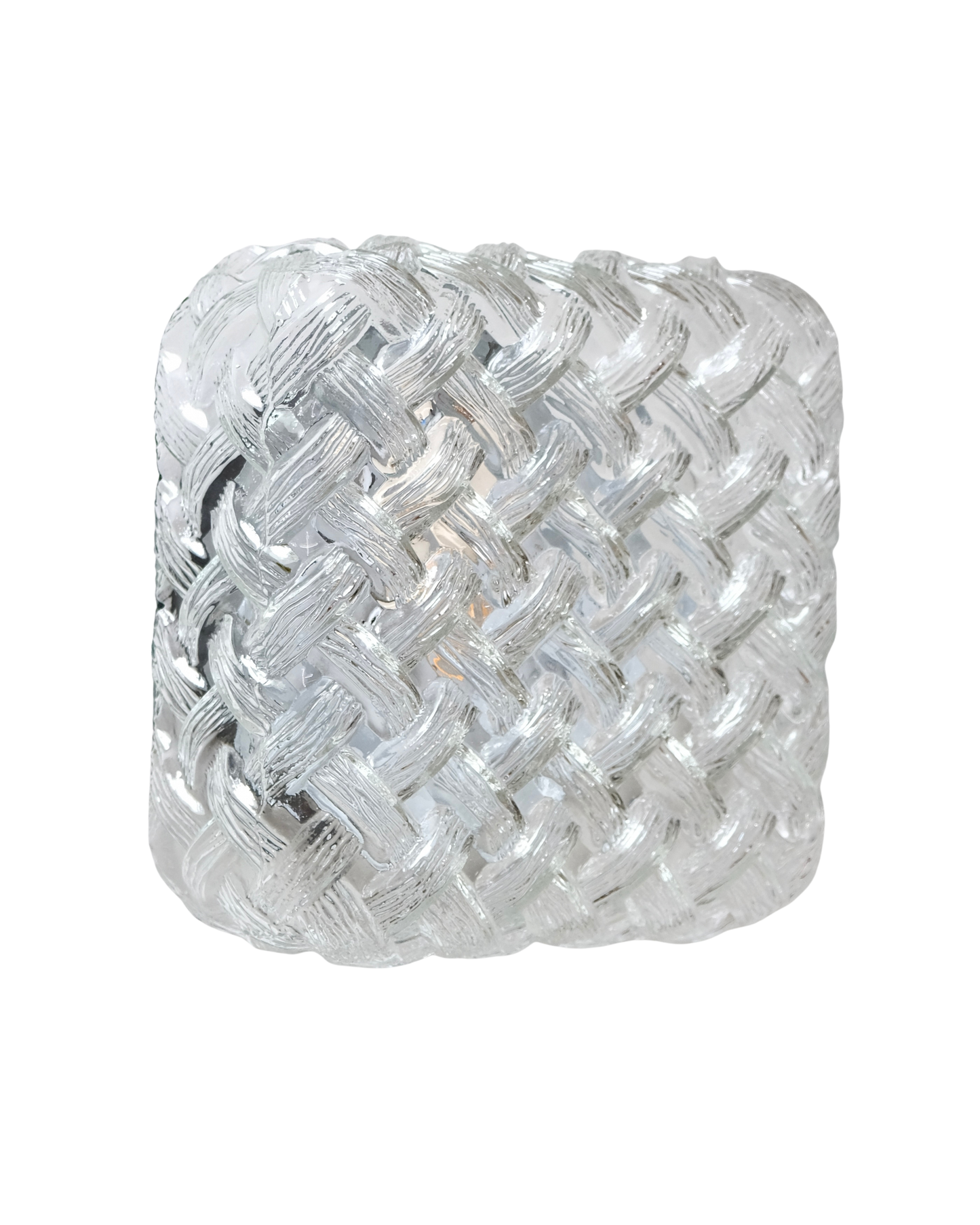 PAIR OF SQUARE WOVEN GLASS SCONCE