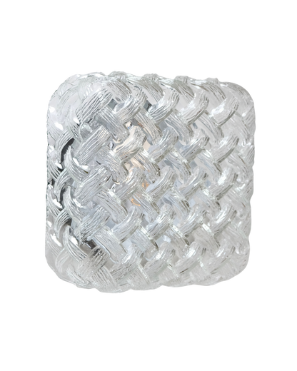 PAIR OF SQUARE WOVEN GLASS SCONCE