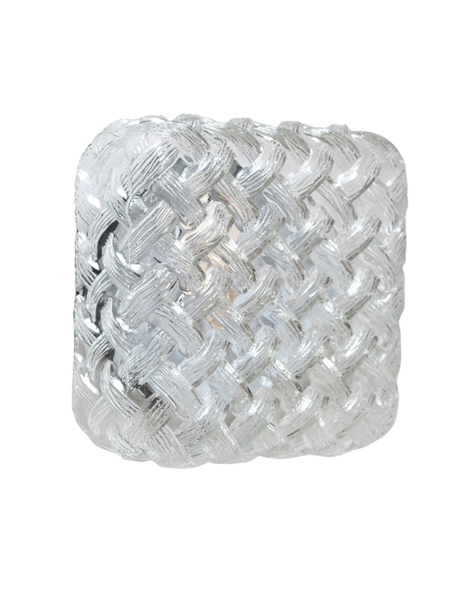 PAIR OF SQUARE WOVEN GLASS SCONCE