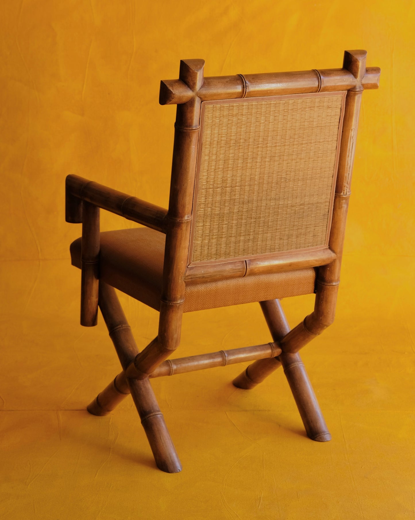 SET OF FOUR BAMBOO ARMCHAIRS
