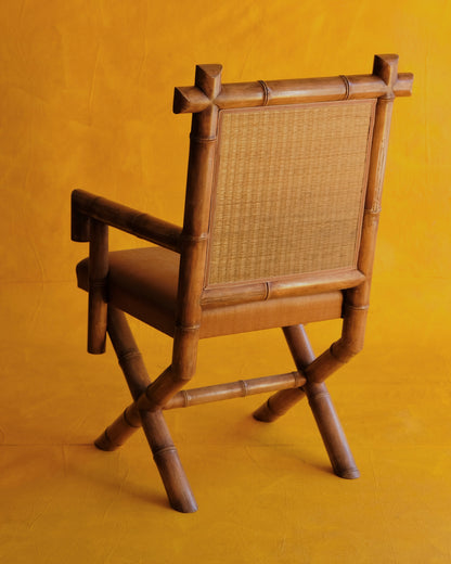 SET OF FOUR BAMBOO ARMCHAIRS