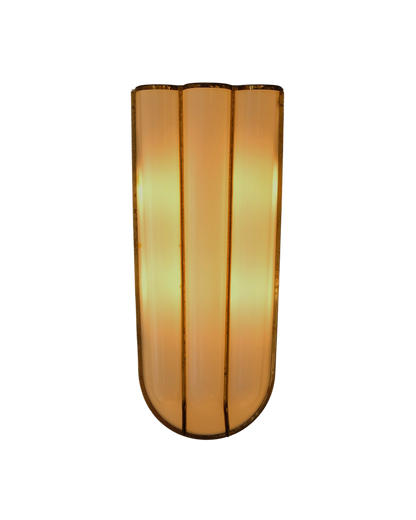 BRASS TRIPARTITE SCONCES w. OPAL METHACRYLATE SHADE