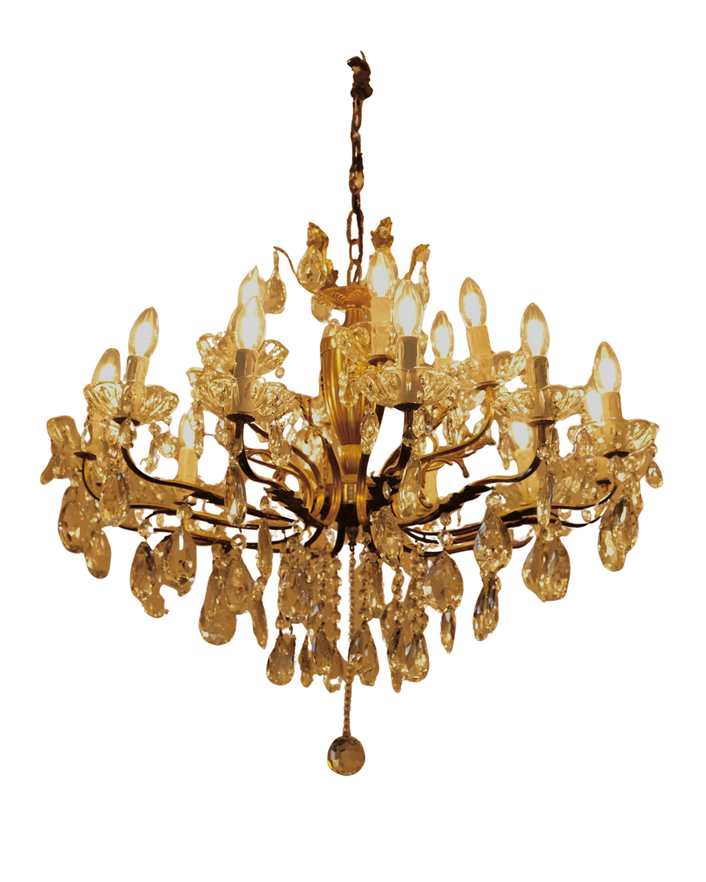 PAIR OF BRASS FLORENTINE CHANDELIERS