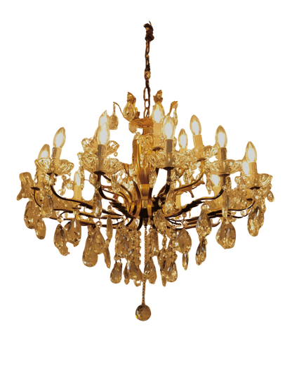 PAIR OF BRASS FLORENTINE CHANDELIERS