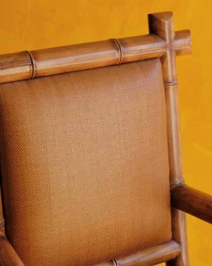 SET OF FOUR BAMBOO ARMCHAIRS