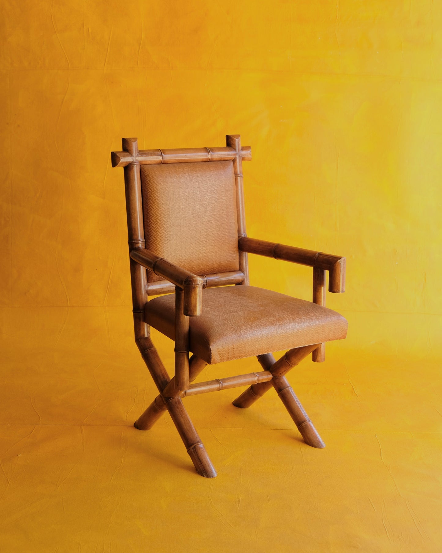 SET OF FOUR BAMBOO ARMCHAIRS