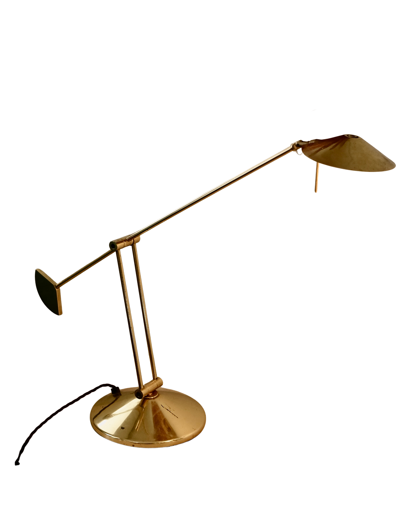 ADJUSTABLE BRASS COUNTER WEIGHT DESK LAMP