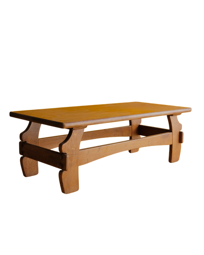 BRUTALIST FRENCH OAK COFFEE TABLE
