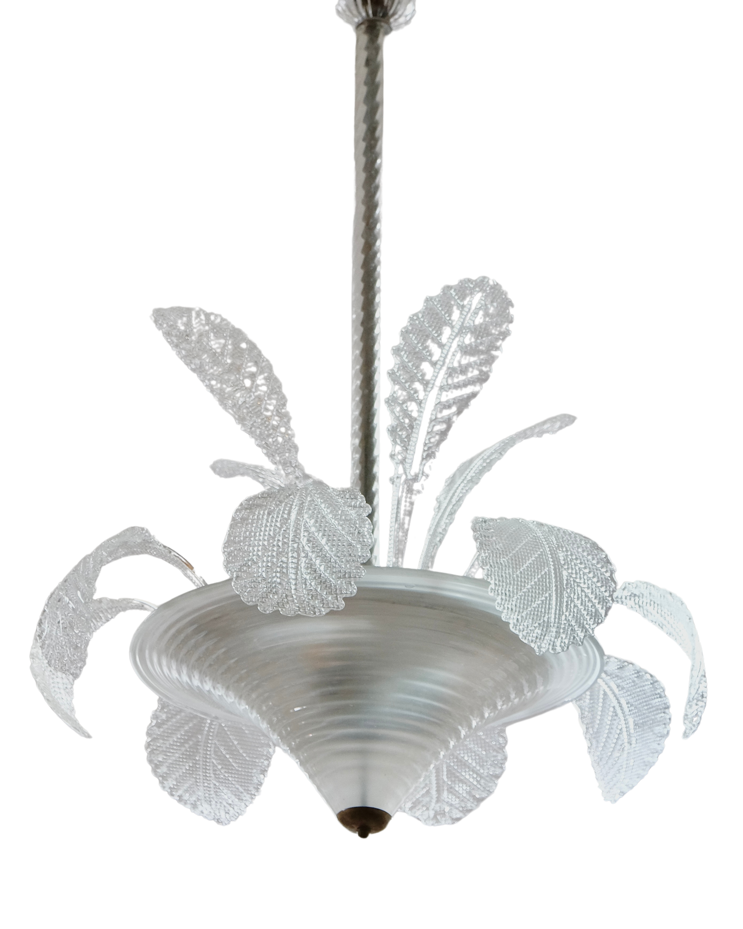 MURANO GLASS CURLED LEAF PENDANT