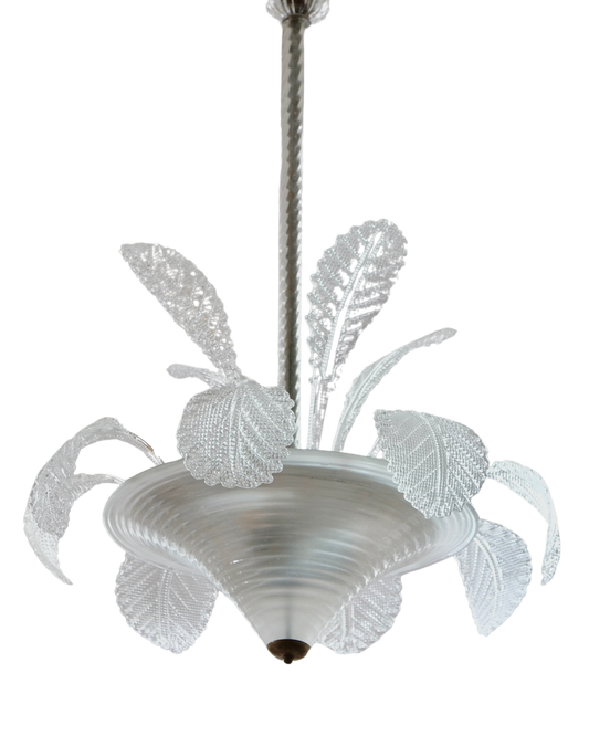 MURANO GLASS CURLED LEAF PENDANT