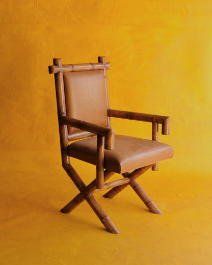 SET OF FOUR BAMBOO ARMCHAIRS
