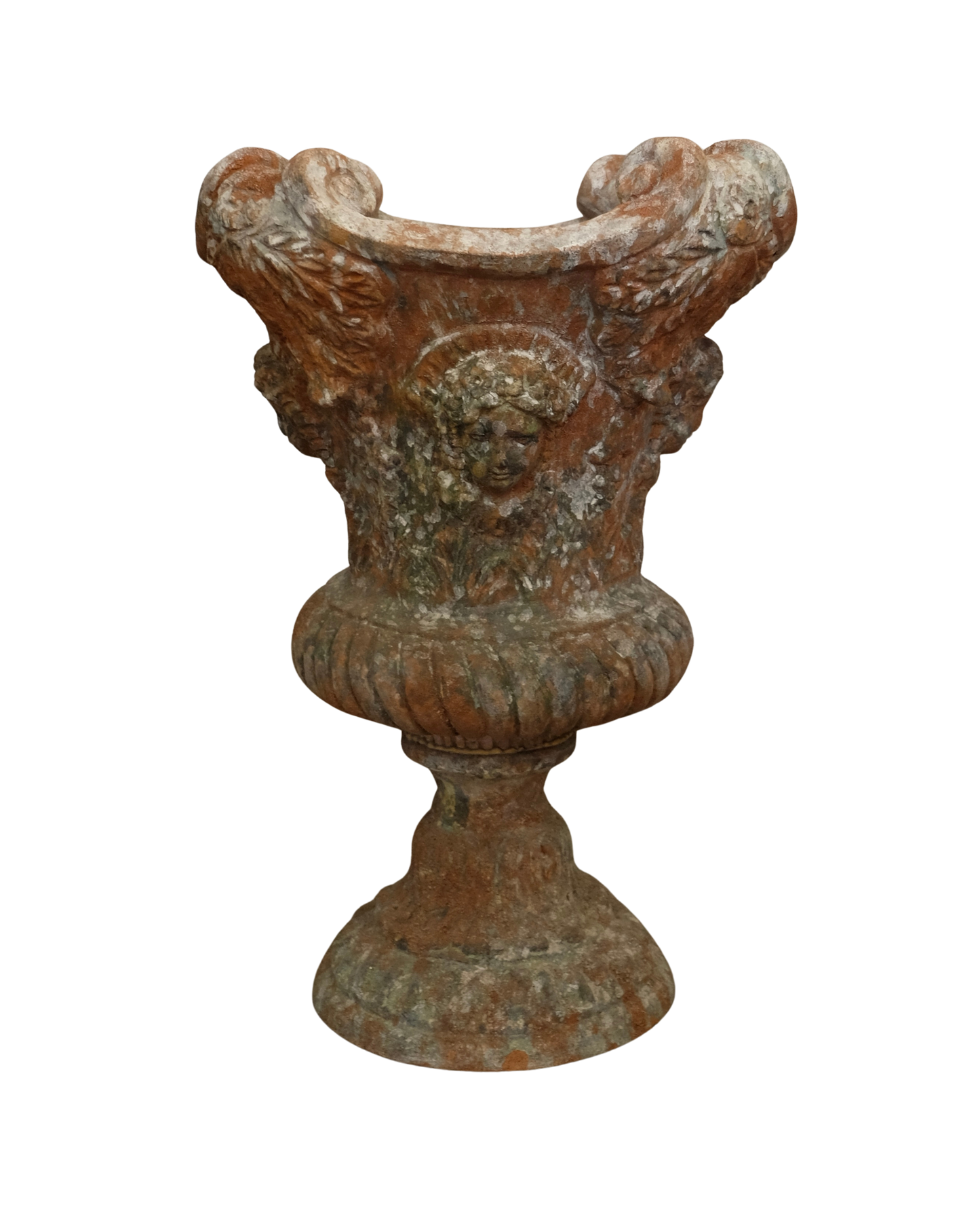 SCULPTURAL PATINATED GARDEN URN