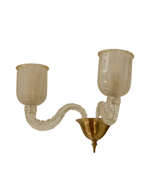 BAROVIER & TOSO TWIN ARM MURANO GLASS WALL SCONCE