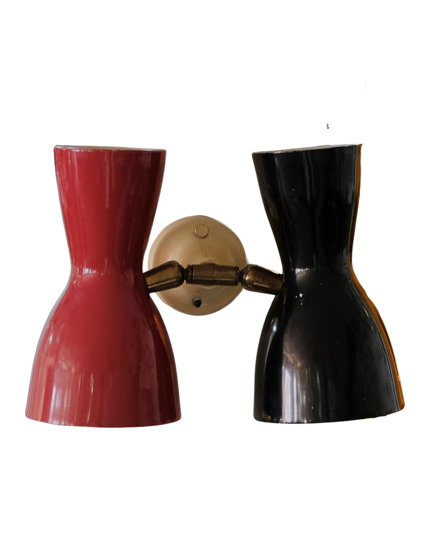 MODERNIST RED & BLACK LACQUERED WALL SCONCE