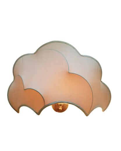 SINGLE ABSTRACT FRENCH SILK SHADE WALL LIGHT