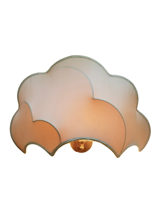 SINGLE ABSTRACT FRENCH SILK SHADE WALL LIGHT