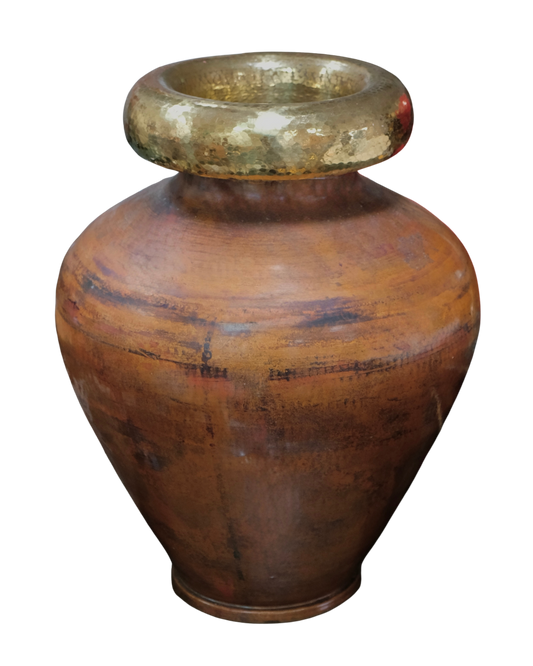 SPANISH HAMMERED BRASS URN