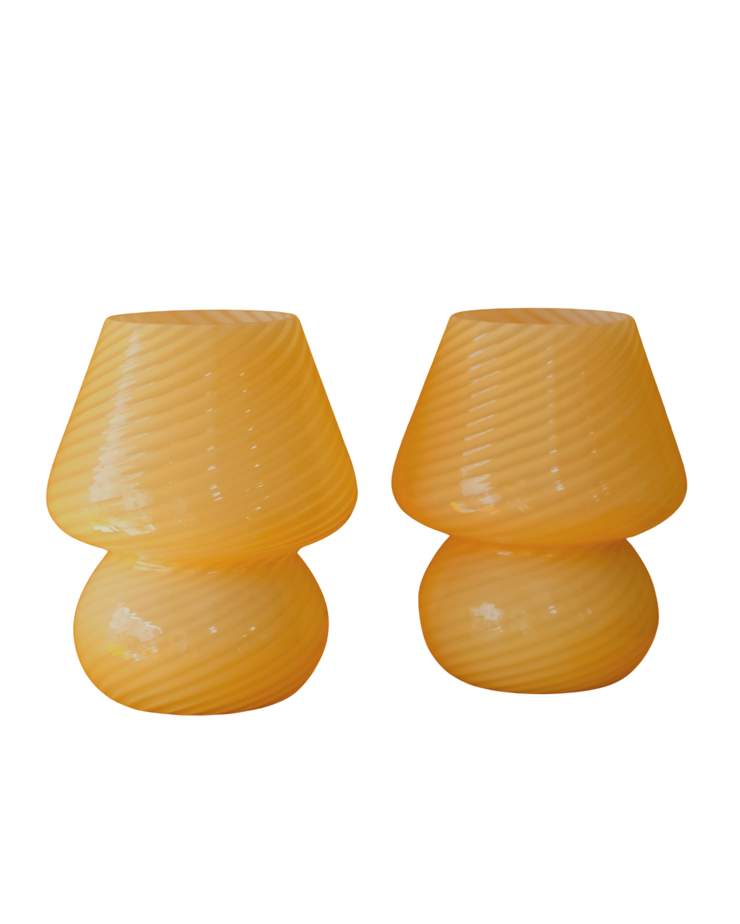 PETITE YELLOW SWIRL MURANO GLASS TABLE LAMPS