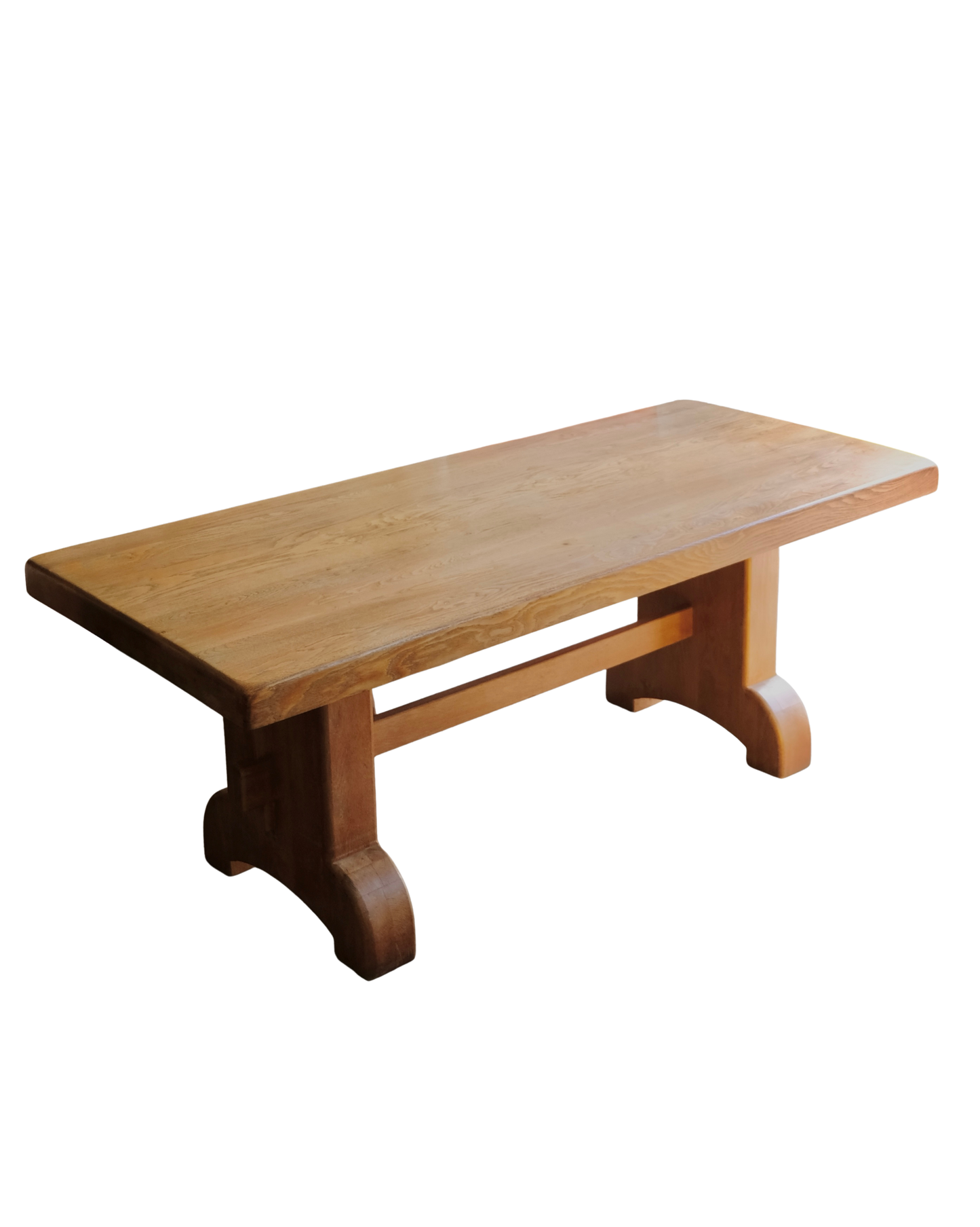 LIGHT FRENCH OAK REFECTORY DINING TABLE