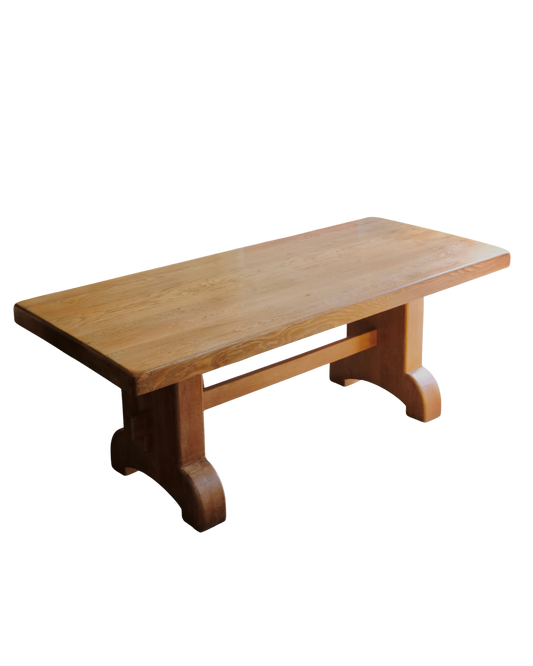 LIGHT FRENCH OAK REFECTORY DINING TABLE