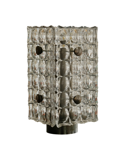 FOUR PANEL LOBMEYR ICE GLASS TABLE LAMP