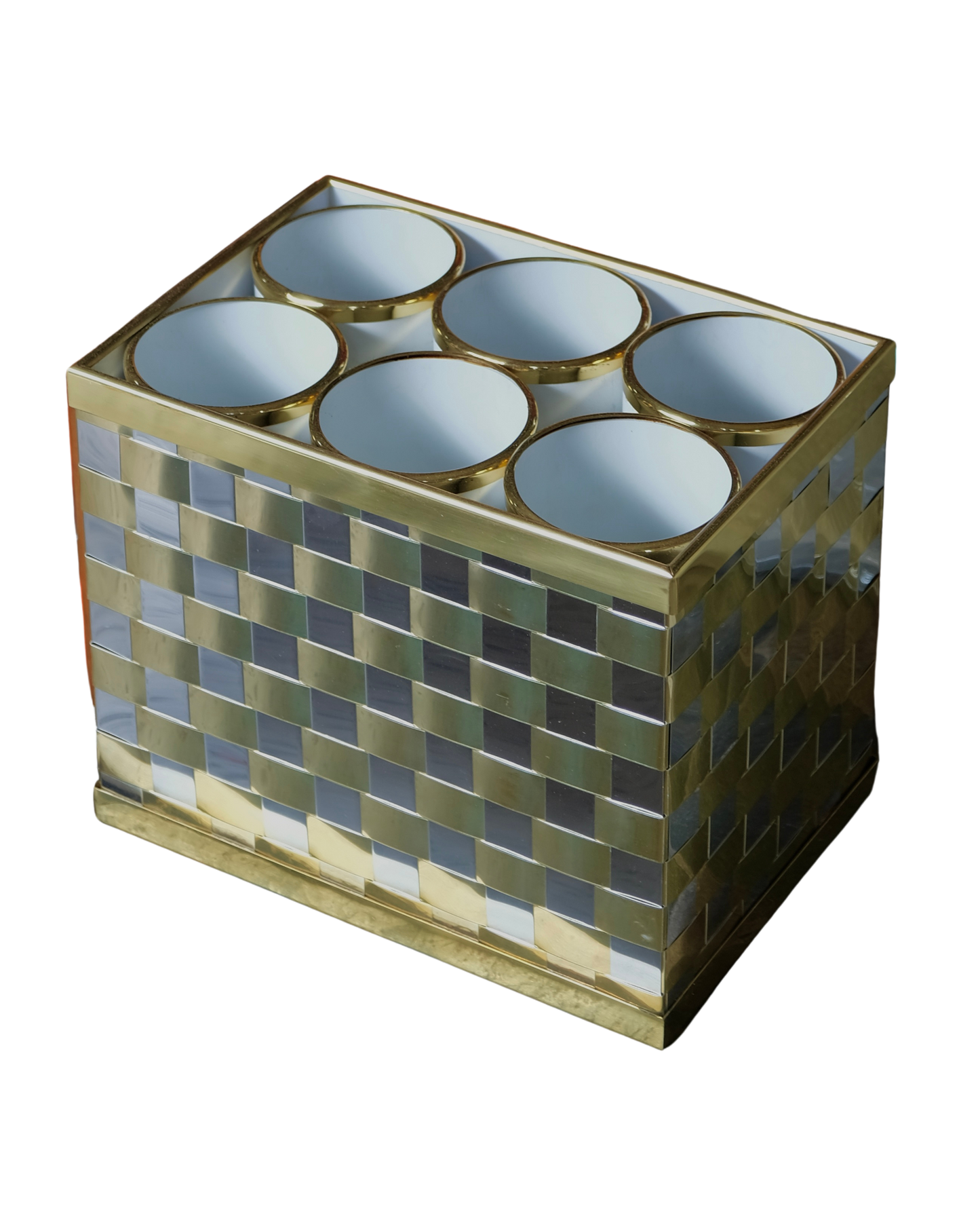BRASS CHECKERED WINE STAND