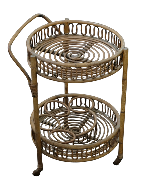 BAMBOO & RATTAN BAR CART