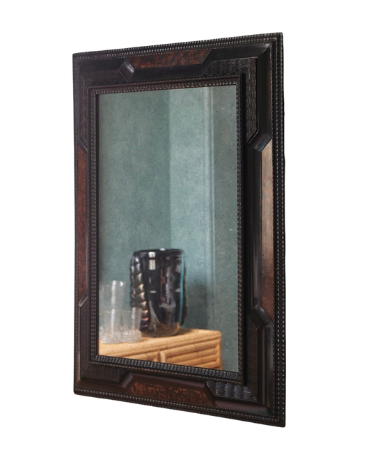 MEDIUM DUTCH BAROQUE MIRROR w. EBONIZED FRAME