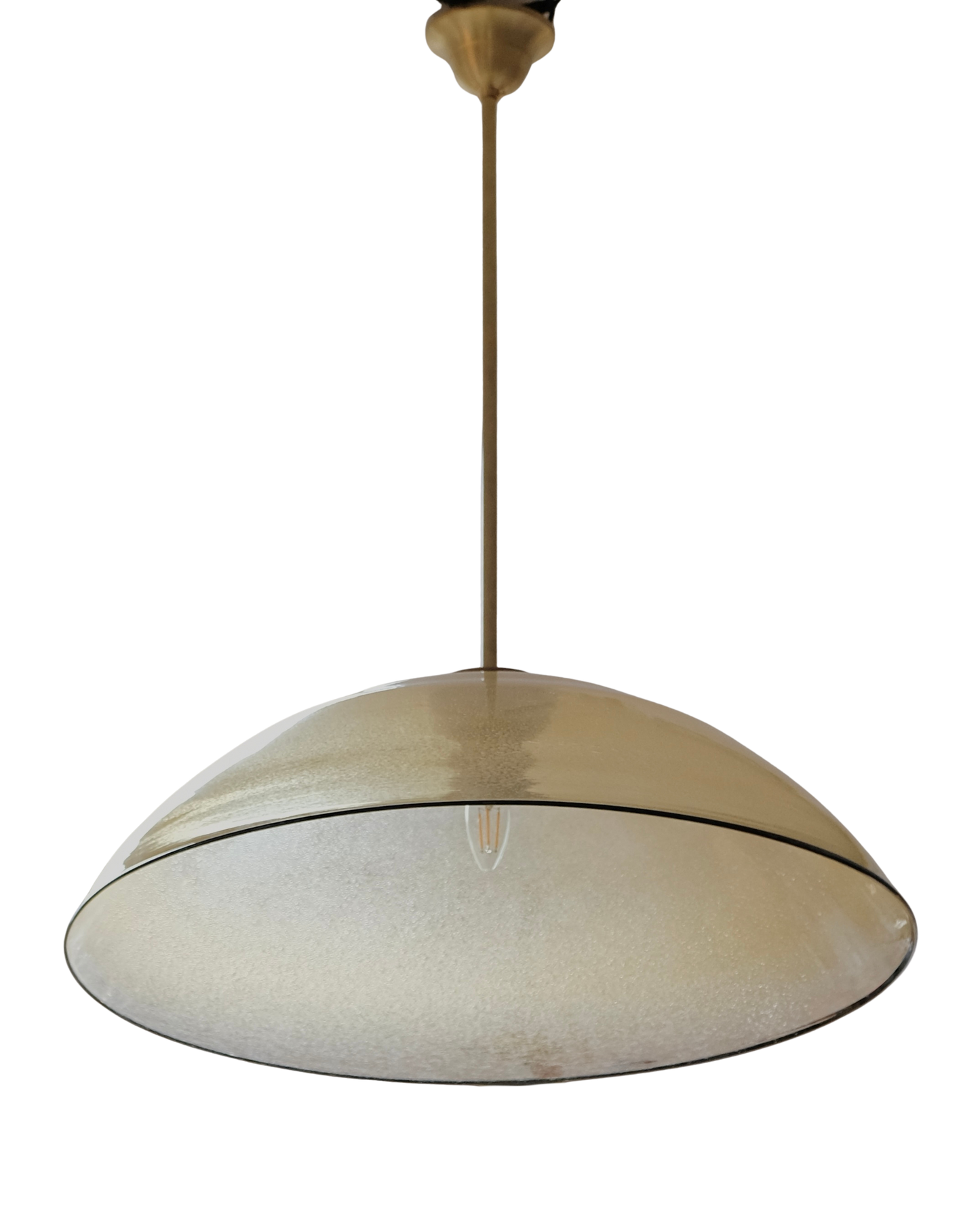 AMBER WASH MURANO GLASS SAUCER PENDANT