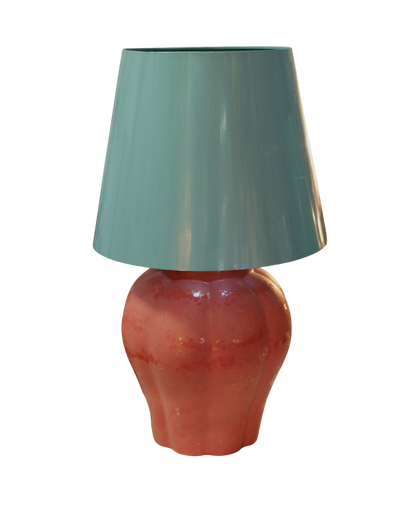 PAIR OF OVERSIZED GLAZED CERAMIC TABLE LAMPS