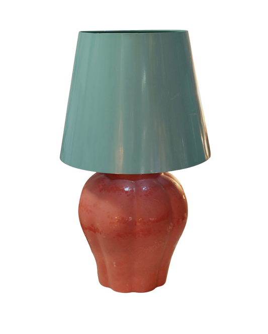 PAIR OF OVERSIZED GLAZED CERAMIC TABLE LAMPS