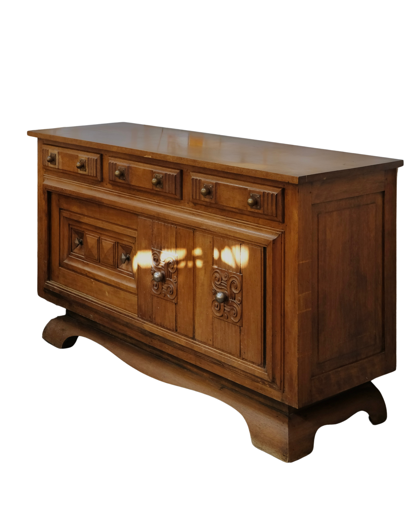FRENCH OAK BRUTALIST CONSOLE