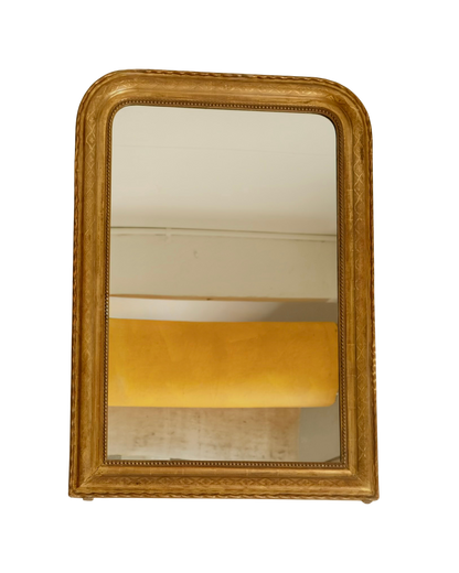FRENCH GILT WOOD MIRROR w. WAVE DETAIL