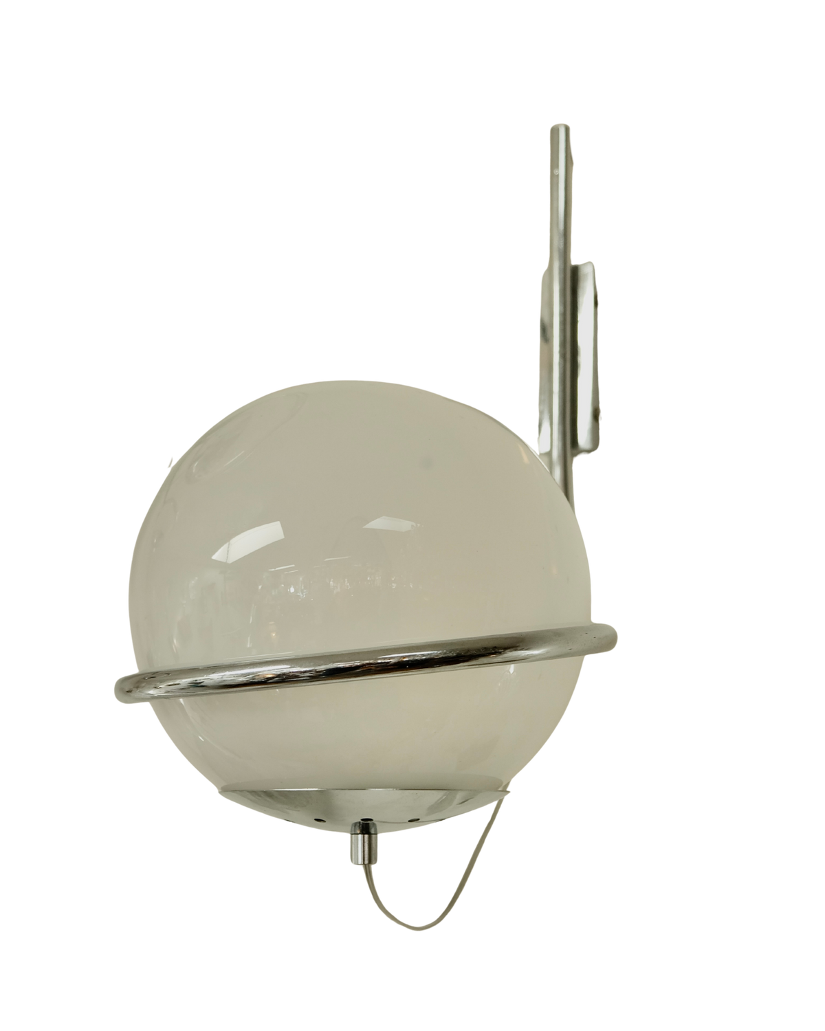 PAIR OF CHROME SINGLE GLASS GLOBE CANDLE SCONCES