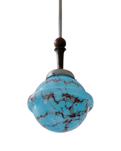 ART DECO TURQUOISE MURANO GLASS PENDANT