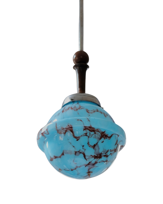ART DECO TURQUOISE MURANO GLASS PENDANT