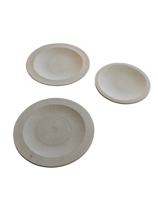 SET OF THREE DECORATIVE ITALIAN STONE PLATES