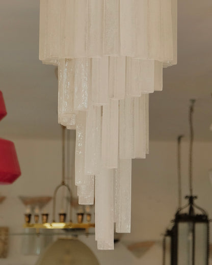 PETITE FOUR TIER MURANO GLASS SPIRAL CHANDELIER