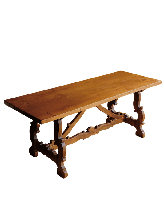 TEXTURED SPANISH OAK DINING TABLE