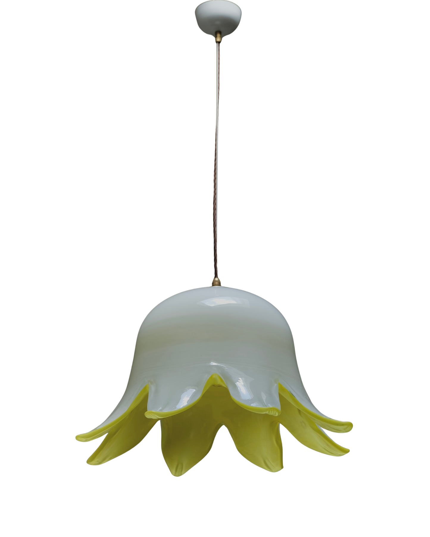 YELLOW MURANO GLASS BELLFLOWER PENDANT