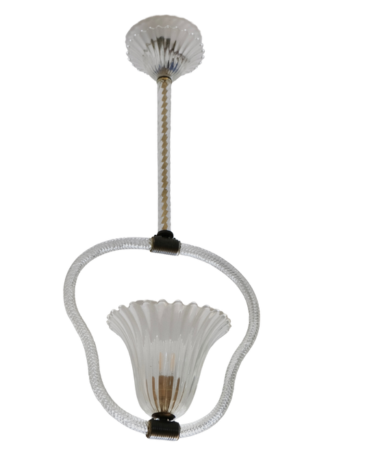 MURANO GLASS CURVED LINED PENDANT