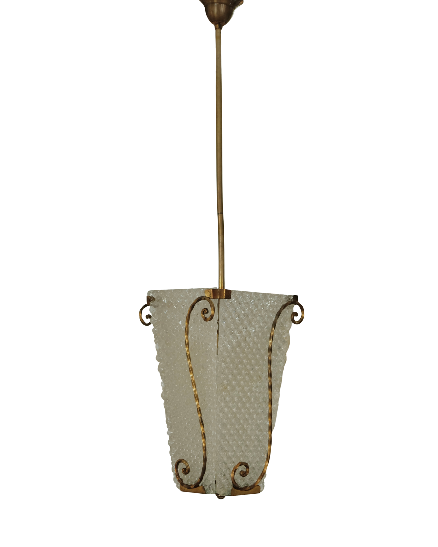 MURANO GLASS BRASS SCROLL PENDANT