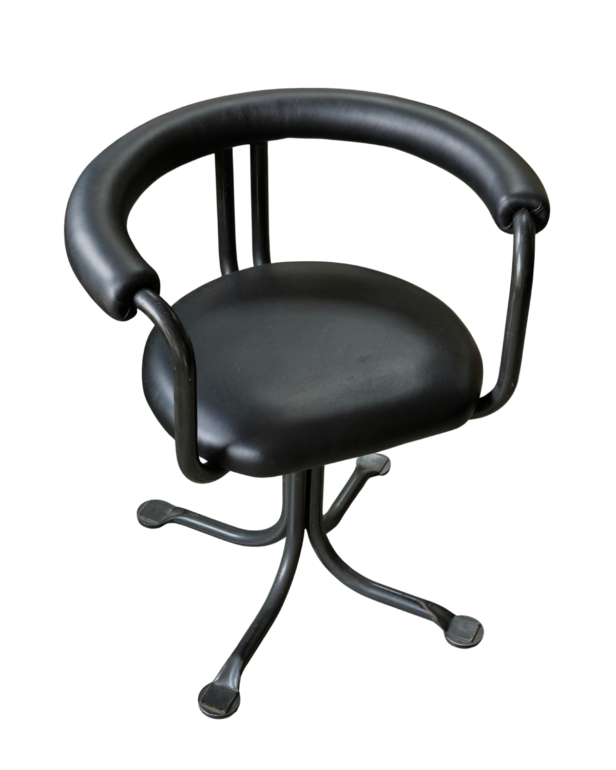 TRIO OF LEATHER & STEAL MODERNIST DESK CHAIRS