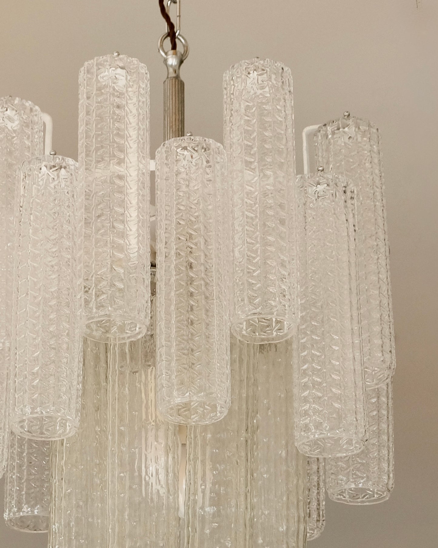 VENINI TEXTURED CYLINDRICAL CHANDELIER