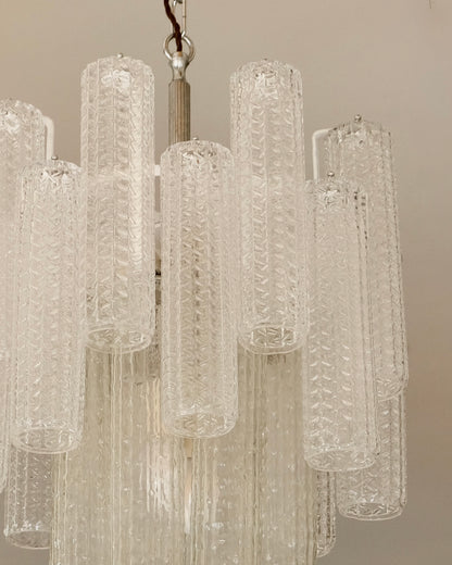 VENINI TEXTURED CYLINDRICAL CHANDELIER